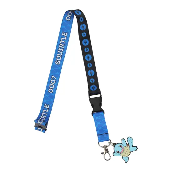 Pokemon Squirtle Blue Kanto Region Lanyard With Rubber Charm And ID Sleeve {4}