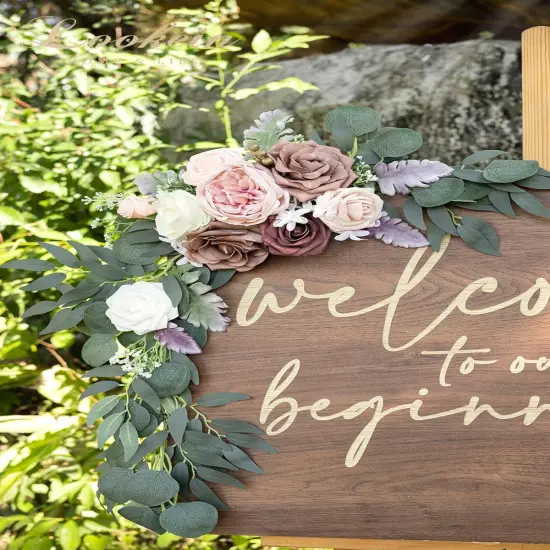 Welcome Sign Floral Decoration for Wedding {5}