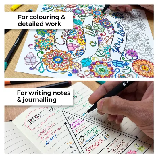 20 Colour Fineliner Pens Set 0.4mm Line Width Assorted Colours {5}