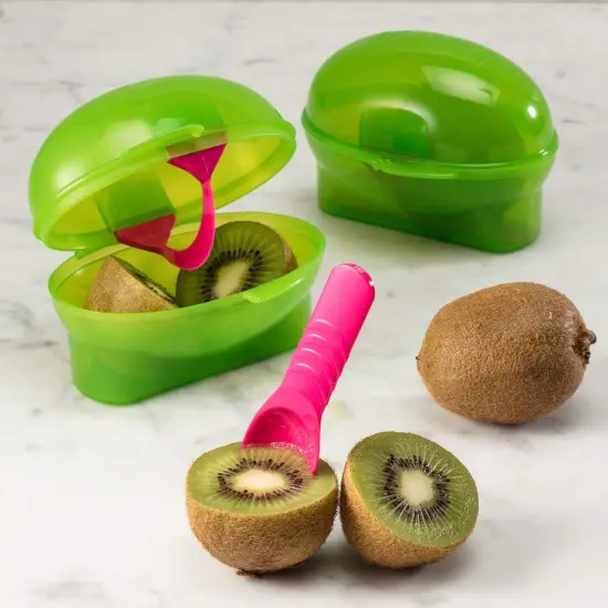 Hutzler Snack Attack Kiwi To-Go Lunch Container - Includes Container, Slicer & Spoon Default Title {4}