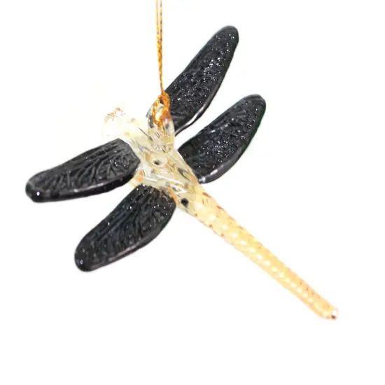 Egyptian Glass Dragon Fly - Black Wings {1}