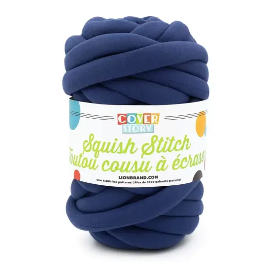 Dark Blue Navy Peony Squish Stitch Yarn {1}