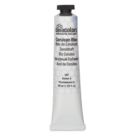Ceracolors Waterborne Wax Paint - Cerulean Blue, 50 ml {1}