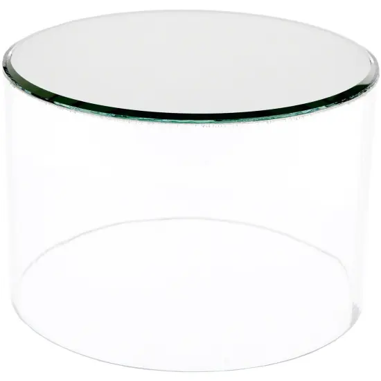 Plymor Clear Acrylic Cylinder Display Riser with Mirror Top, 2" H x 6" D {2}