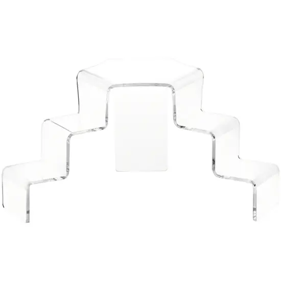 Plymor Clear Acrylic 3-Step, 2-Sided Stair Display Riser {1}