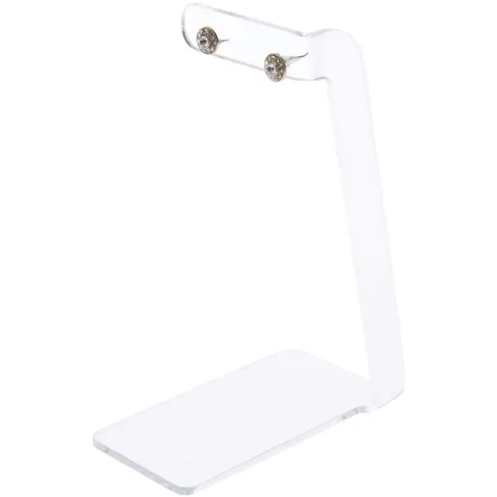 Plymor Clear Acrylic Signpost-style Pair Hanging Earring Display Stand, 2.375" W x 4" D x 6" H {3}