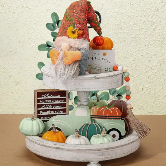 14 Pcs Fall Tiered Tray Decor Set {1}