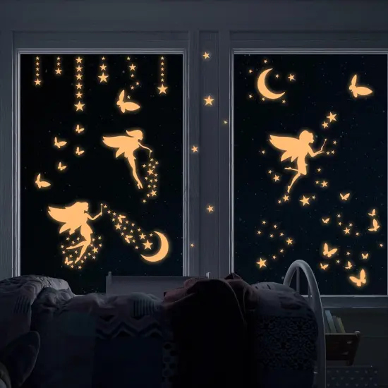 Glow in The Dark Fairy Wall Decals - Pink {2}