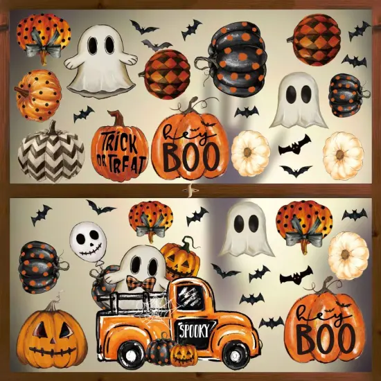 40 PCS Halloween Window Cling Sticker - Jack-O-Lantern Pumpkin {3}