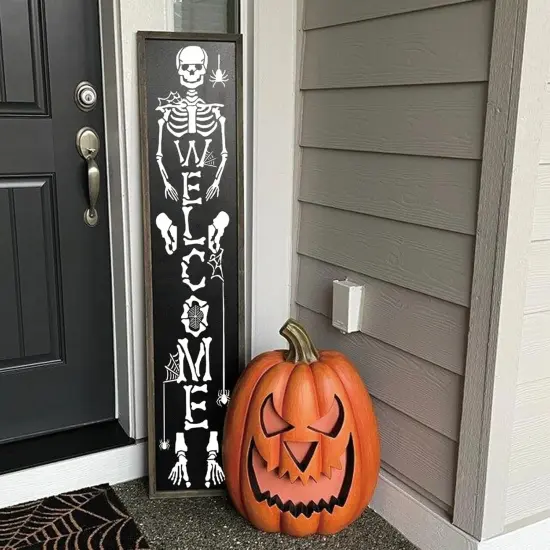 Halloween Stencils for Painting on Wood, Round Reusable Large (12 Welcome) {2}