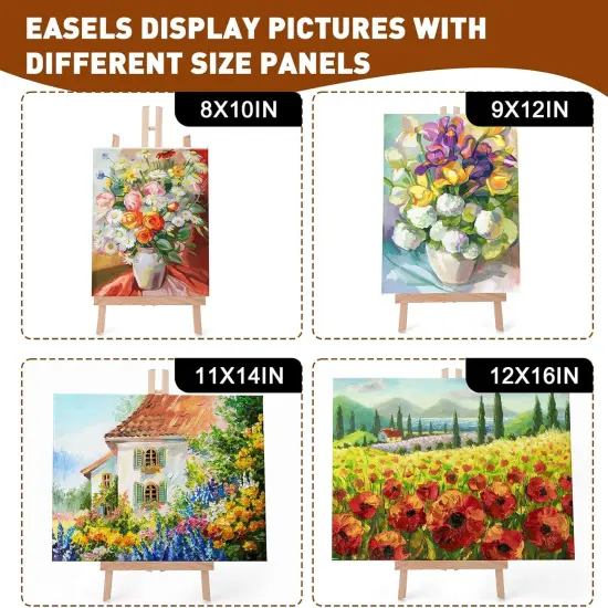 15In Wood Easels, Easel Stand for Painting Canvases（16PCS） {5}