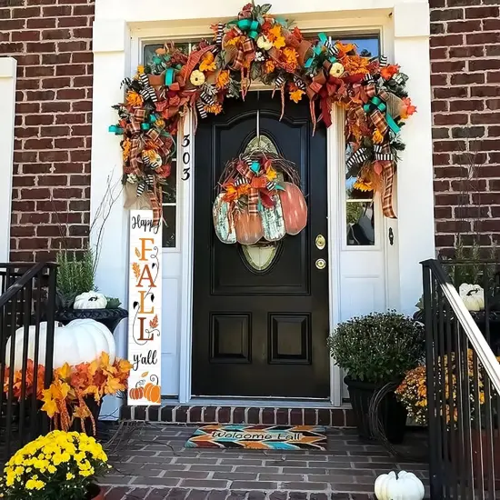 Happy Fall Y'all Wooden Porch Sign {4}