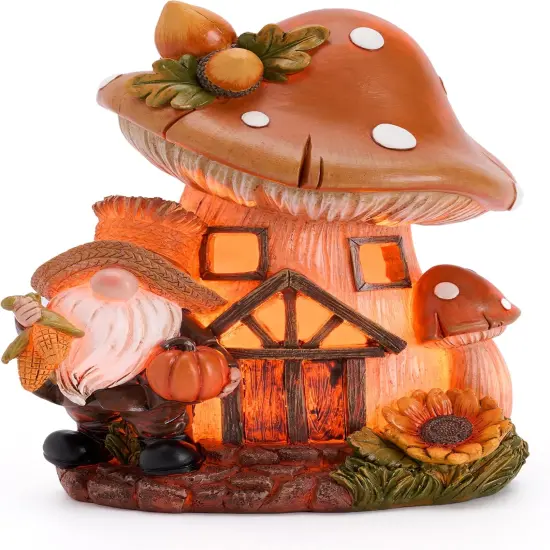Lighted Fall Gnomes Decor for Table Indoor with LED 5Inch {1}