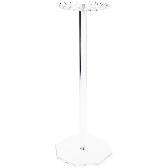 Plymor Clear Acrylic Circular-Top Rotating Necklace Holder, 21" H x 8" W x 8" D (Holds 23 Hooks for Necklaces) {1}