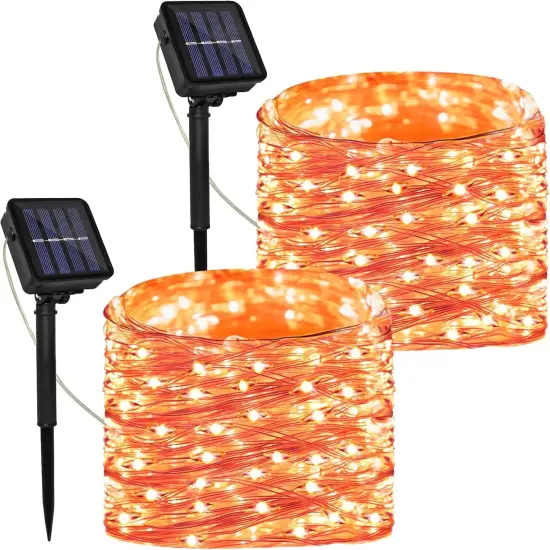 2 Pack Solar Powered String Lights - Total 200 LED, 66FT with 8 Modes {1}