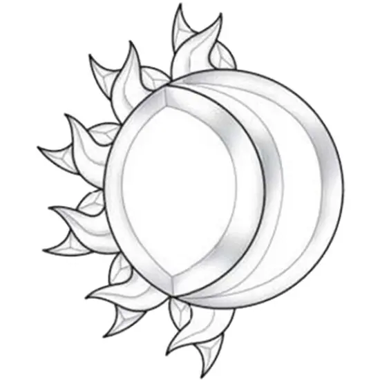 7-1/2"x 9-3/8" Exquisite Clear Glass Sun & Moon Bevel Cluster EC134 {1}