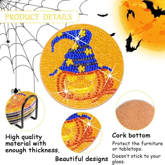 6Pcs Diamond Painting Coasters Kit {3}