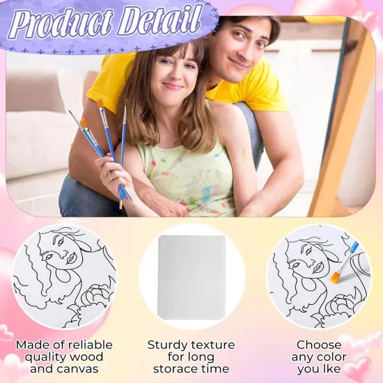 20 Pack Pre Drawn Canvas for Painting Drawn Canvas Paint Kit {3}