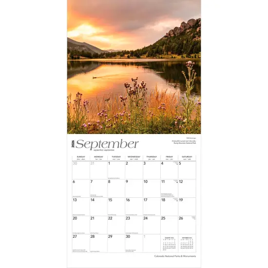 Colorado National Parks & Monuments | 2026 12 x 24 Inch (Hanging) Monthly Square Wall Calendar | Plastic-Free {4}