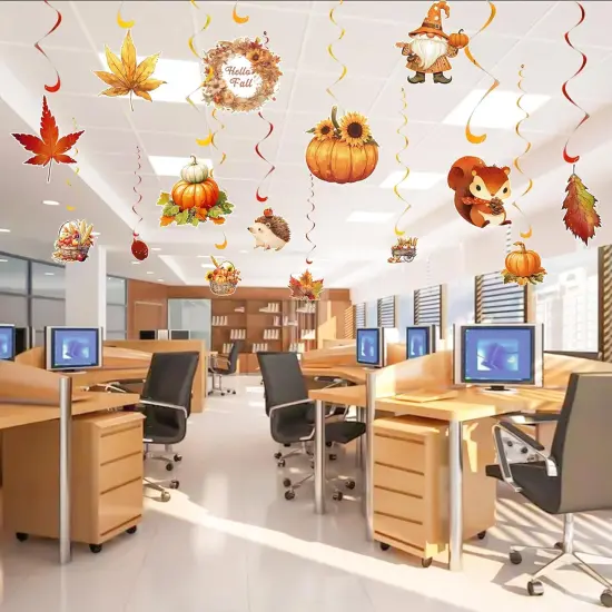 Fall Hanging Swirl Ceiling Decorations {3}