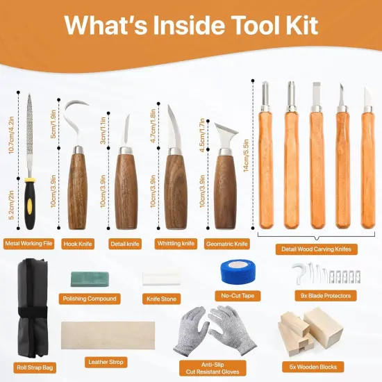 Wood Carving Tools Set 30-in-1 Wood Carving Knife Kit {2}