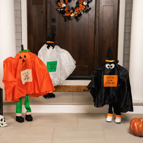 Northlight Ghost, Pumpkin and Bat Standing Halloween Kid Figures - 36" - Set of 3 Black {1}