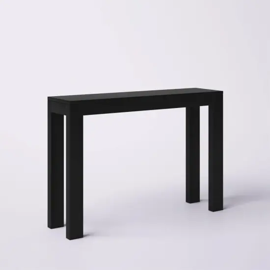 Modern Solid Wood Accent Table 32"H with Open Storage Shelf for Living Room and Hallway Black {5}
