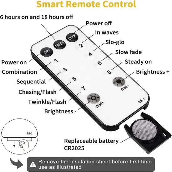 Star String Lights Plug in - 33FT, 100 LED with Remote and Timer (Warm White) {6}