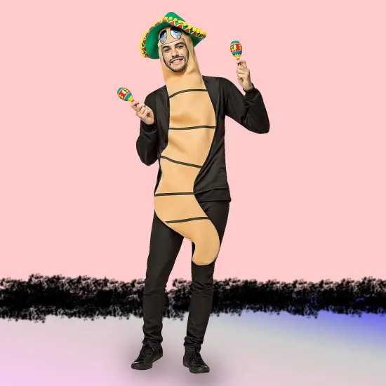 Funny Tequila Worm Costume Adult Size Sombrero Tunic for Cinco de Mayo Fun {2}