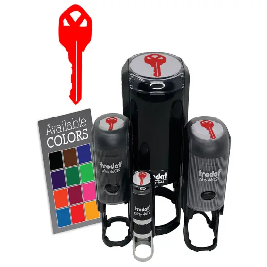 Modern House Key Silhouette Self-Inking Rubber Stamp for Crafting Planners Fuchsia {7}