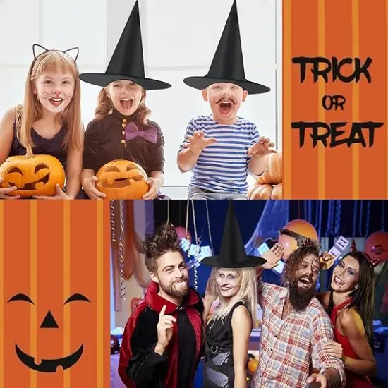 14 Pack Halloween Hanging Witch Hats {3}