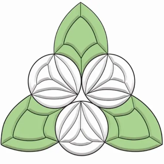 7-3/4" X 7-1/4" Colored Exquisite Glass Celtic Tri-Circle Bevel Cluster COEC827 {1}