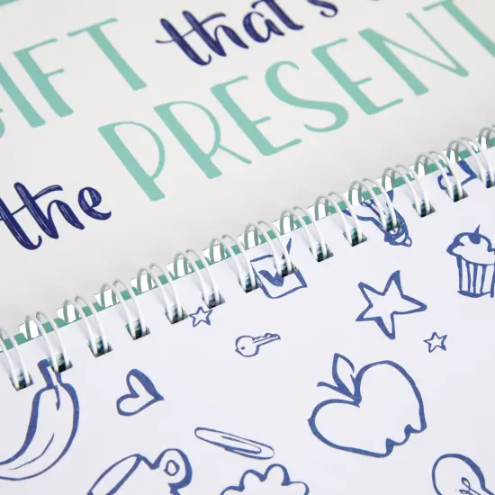 Undated Weekly Planner, Goals, Shopping, To Do List, Horizontal Desk Calendar (Spiral Bound, 12 x 4 in) Green {5}