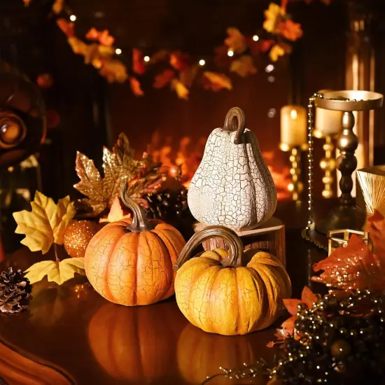 Fall Pumpkin Table Decor - Cracked Pumpkin {3}