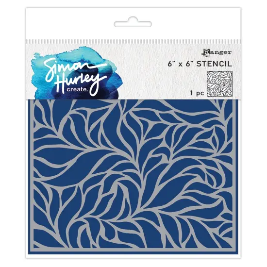 Simon Hurley create. Stencil 6"X6"-Lush Leaves {1}