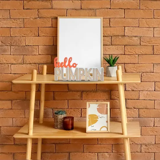 2PCs Wooden Pumpkin Blocks for Fall Decor {3}