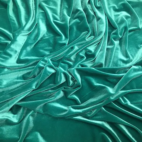 1 Yard Stretch Velvet Fabric Luxury Soft 4-Way Stretch Fashion Costume 58/60" Width Jade {1}