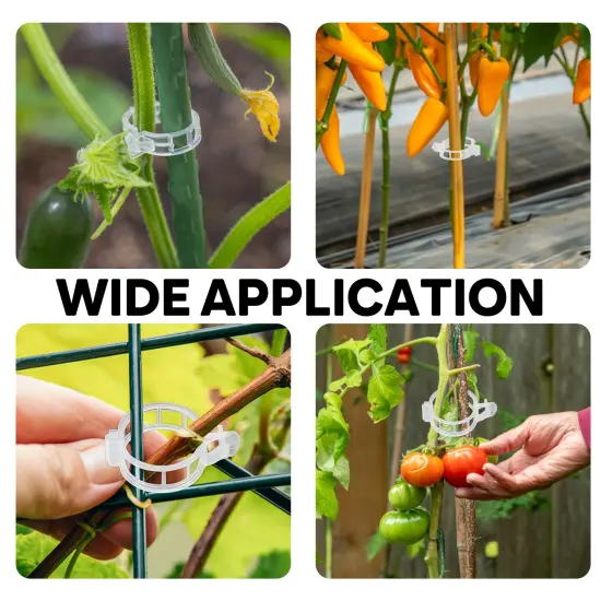 180 Pcs Clear Plastic Plant Support Clips, Garden Trellis Clips for Vegetables, Tomatoes & Climbing Plants to Grow Upright & Healthier {5}