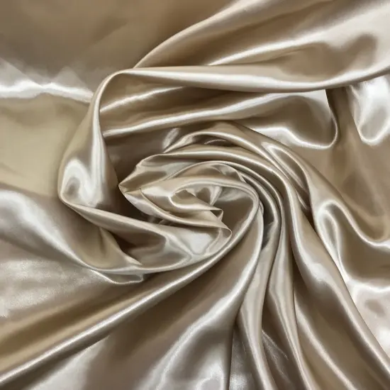 1 Yard Taupe Elegant Satin Fabric Polyester Lightweight Drapable 58&Prime;-60&Prime; Wide {1}