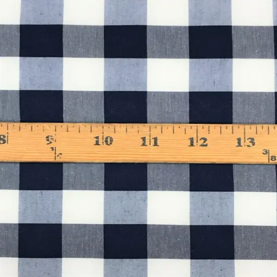 1 Yard Navy 1 Inch Gingham Check Poly Cotton Fabric 58/59 Inch Wide Non-Stretch Cloth for Apparel, Crafts & Home Decor {1}