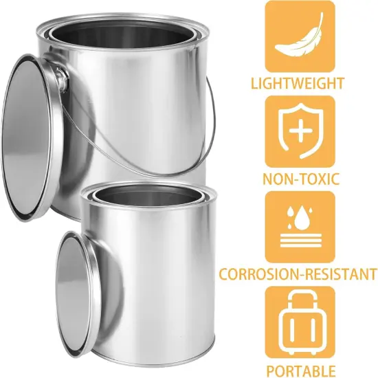 4 Pack Empty Paint Cans with Lids {3}