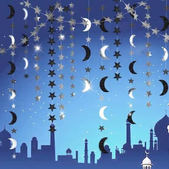 Black Silver Moon Decoration Star and Gothic Decor {5}