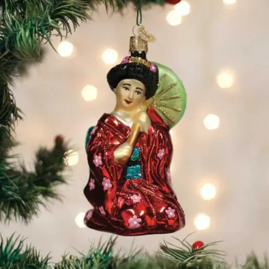 Old World Christmas 5.0 Inch Geisha Christmas Tree Ornament , Christmas Decor Traditional Japanese Culture Red {3}