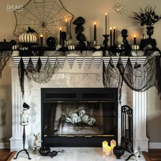 Black Striped Banner Pirate Pennant Decoration {2}