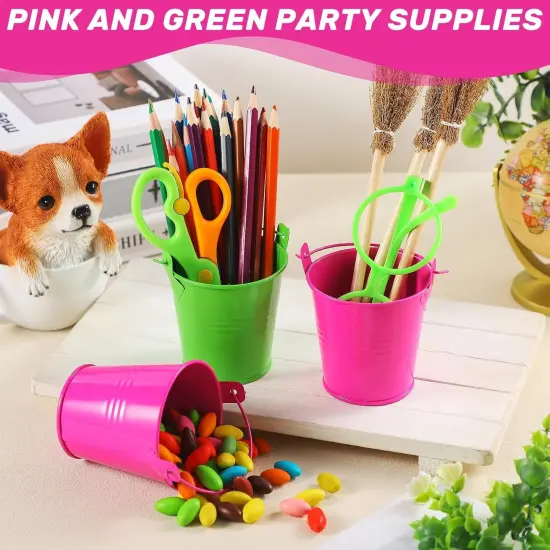 24 Pack Small Metal Buckets - Witch Party Favor {4}