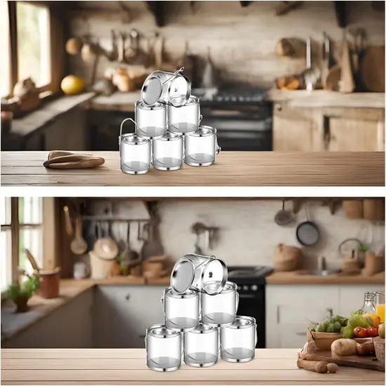 12 Pack Mini Clear Plastic Paint Cans with Metal Lids {4}