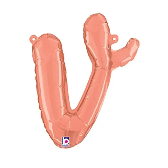 Betallic&reg; 14 inch Script Letter V Rose Gold Air Fill Only {3}