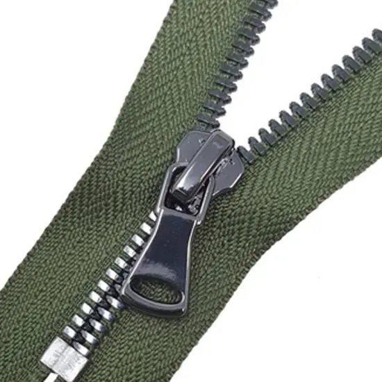 5MM Closed Bottom Zipper Olive Tape Gun Metal Teeth 7 Inche {3}
