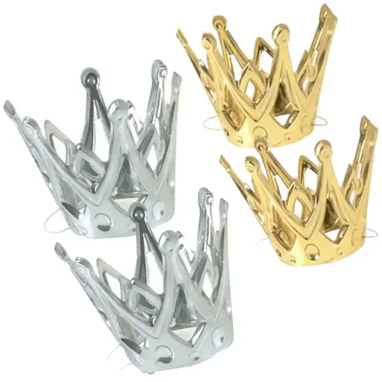Miniature Crowns Metallic Silver & Gold 12 Units {2}