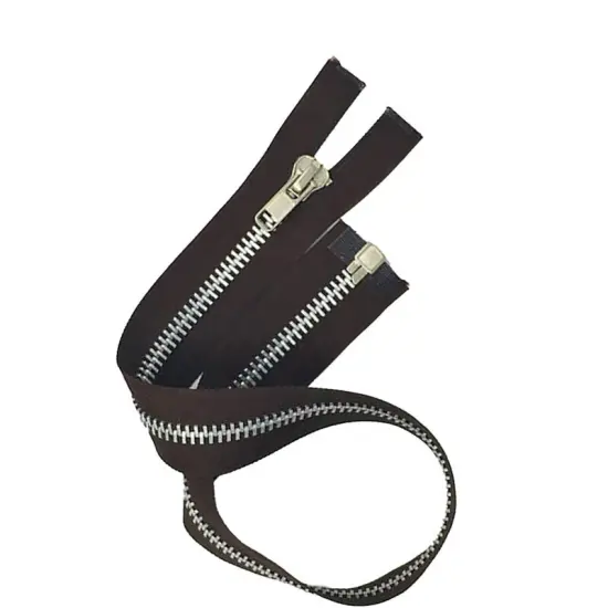 Zipper &ndash; Brown 10MM Aluminum Open Bottom 23" {2}
